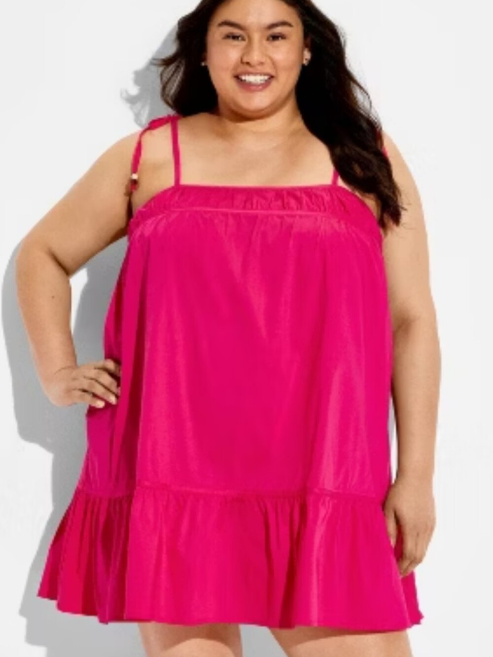 New Wild Fable Women’s Tie-Shoulder Slip Dress In Hot Pink 4X
